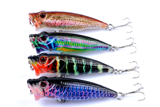 4X 6.5cm Popper Poppers Fishing Lure Lures Surface Tackle Fresh Saltwater Outdoor > Fishing Micks Gone Bush    - Micks Gone Bush