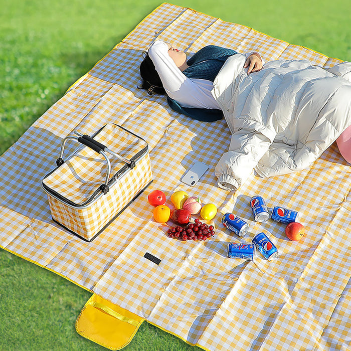 Collapsible Insulated Picnic Basket with Portable Aluminum Film and Oxford Cloth - Red Grid Outdoor > Picnic Micks Gone Bush    - Micks Gone Bush