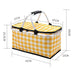 Collapsible Insulated Picnic Basket with Portable Aluminum Film and Oxford Cloth - Red Grid Outdoor > Picnic Micks Gone Bush    - Micks Gone Bush